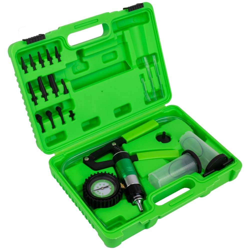Kit pompa de vacuum JBM 54016, presiune maxima 3 bar, presiune minima -0,75 bar, cu duze, dopuri, garnituri, instrumente de masura