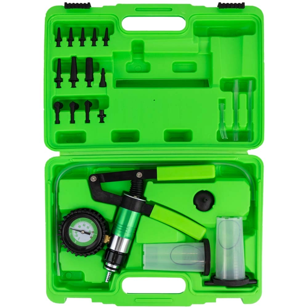 Kit pompa de vacuum JBM 54016, presiune maxima 3 bar, presiune minima -0,75 bar, cu duze, dopuri, garnituri, instrumente de masura