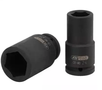 Cheie tubulara de impact KS TOOLS 515.1427, antrenor patrat 3/4 inch, deschidere chei 27 mm, lungime 90 mm, otel crom molibden