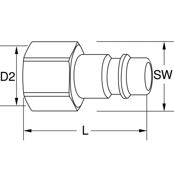 Niplu din alama KS TOOLS KS515.3493, cu filet interior 3/8 inch, lungime 33 mm, marime cheie 19 mm