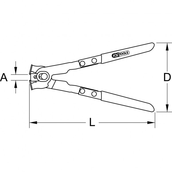 Cleste pentru fixare coliere metalice de siguranta KS TOOLS 115.1050, lungime 260 mm, manere cauciucate, otel crom molibden