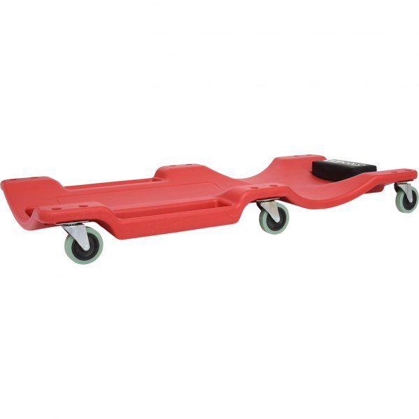Pat de atelier KS TOOLS 500.8090, tetiera tapitata, 6 role transport, din material plastic, 1030x480x115 mm, rosu