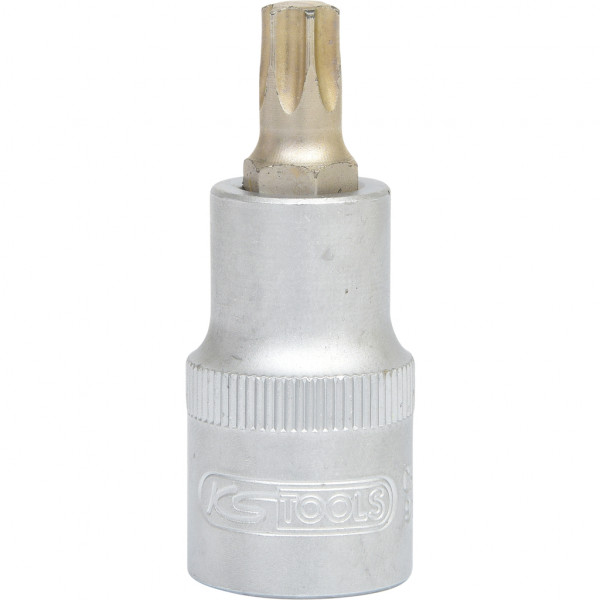 Cap cheie tubulara KS TOOLS 911.1366, profil torx, deschidere cheie T45, antrenor patrat 1/2 inch, lungime 55 mm, otel crom vanadiu