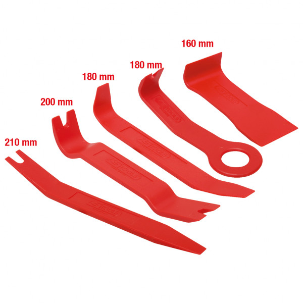 Set 5 pene pentru demontare elemente plastic KS TOOLS 911.8120, din plastic special, lungime 160 - 210 mm