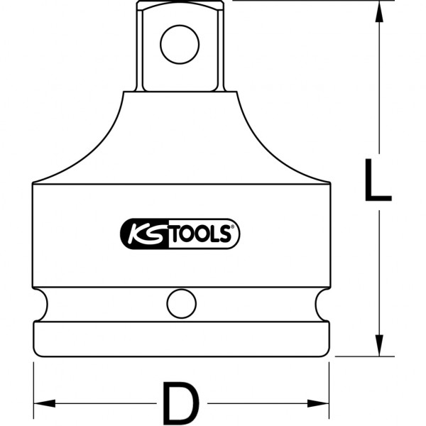 Adaptor, reductor cheie de impact KS TOOLS 515.1143, cu opritor sferic, antrenor patrat de la 1/2 x 3/8 inch, otel crom molibden
