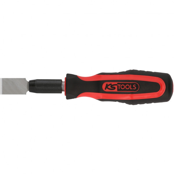 Set razuitor pentru falturi KS TOOLS 907.2215, maner 2 componente, 10 lame de rezerva, latime lame 16 mm