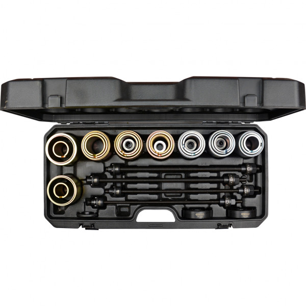 Kit bucse pentru presare si tragere rulmenti KS TOOLS 700.1550, 37 piese, cuplu maxim 250 Nm