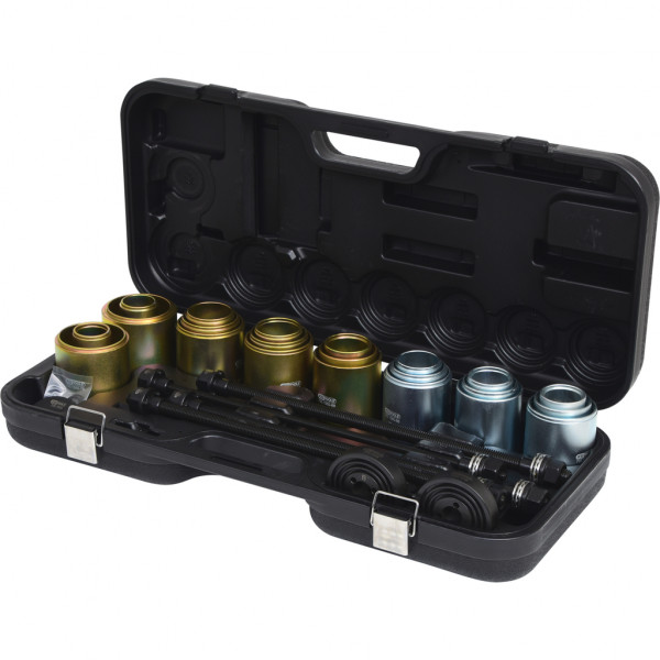 Kit bucse pentru presare si tragere rulmenti KS TOOLS 700.1550, 37 piese, cuplu maxim 250 Nm
