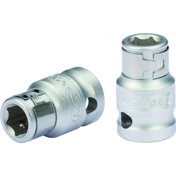 Cap cheie tubulara cu adaptor pentru biti de insurubare KS TOOLS 911.4331, 3/8 x 5/16 inch, lungime 28 mm, otel crom vanadiu