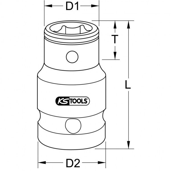 Cap cheie tubulara cu adaptor pentru biti de insurubare KS TOOLS 911.4331, 3/8 x 5/16 inch, lungime 28 mm, otel crom vanadiu