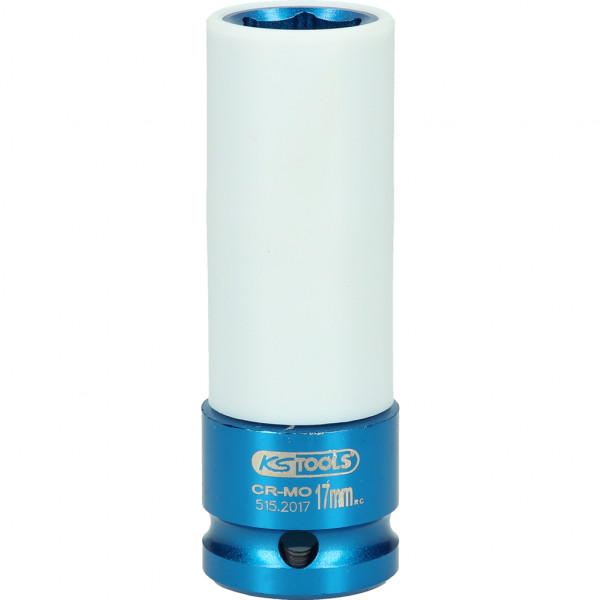 Cheie tubulara de impact KS TOOLS 515.2017, pentru jante de aluminiu, antrenor patrat 1/2 inch, deschidere cheie 17 mm, lungime 85 mm