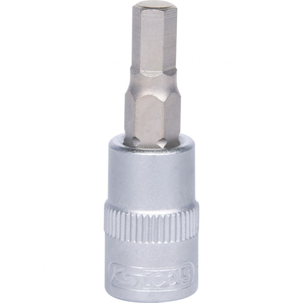 Cap cheie tubulara KS TOOLS 911.1438, antrenor patrat 1/4 inch, profil hexagonal 5 mm, lungime 37 mm, otel crom vanadiu