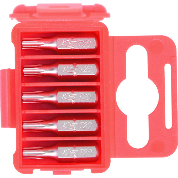 Set 5 biti pentru insurubare KS TOOLS 911.2319, profil torx T20, lungime 25 mm, din otel scule
