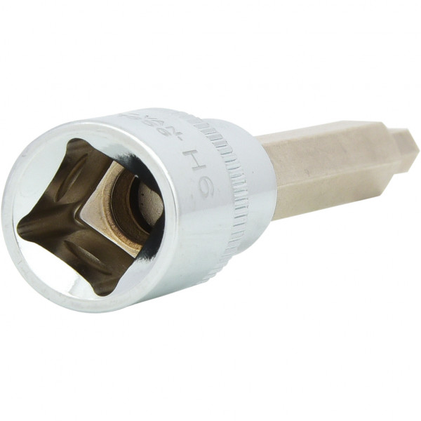 Cap cheie tubulara KS TOOLS ChromePlus 918.1656, antrenor patrat 1/2 inch, profil hexagonal 6 mm, lungime 110 mm, otel crom vanadiu