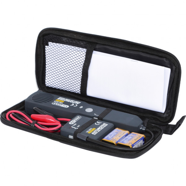 Aparat electric pentru detectare scurt circuit KS TOOLS 150.3075, baterie alcalina 9V inclusa, verificare circuite 12V-24V
