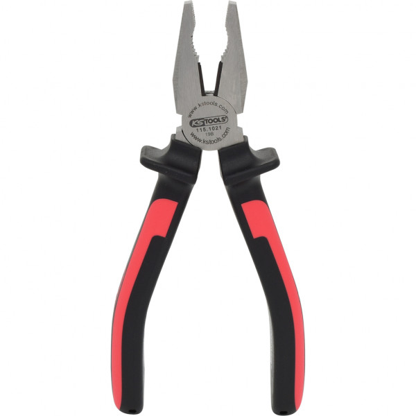Cleste combinat KS TOOLS ErgoTorque 115.1021, lungime 180 mm, maner cauciucat rosu-negru