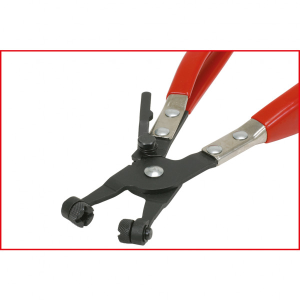 Cleste pentru coliere furtun KS TOOLS 115.1047, varianta 2, lungime 220 mm, maner cauciucat, otel crom molibden