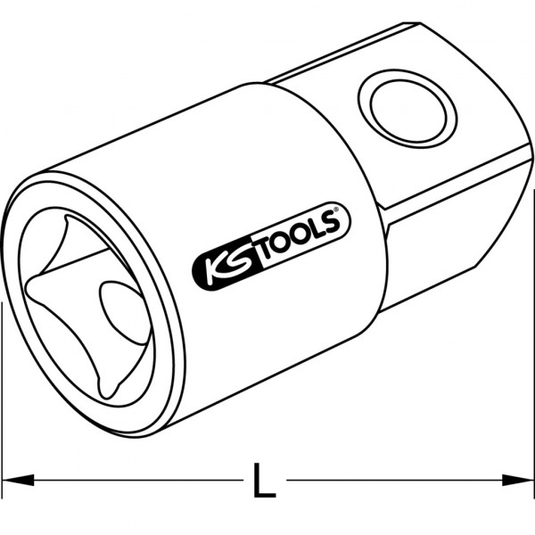 Adaptor reductor chei KS TOOLS 911.3897, antrenor patrat 3/8 inch la 1/4 inch, lungime 30 mm, otel crom vanadiu