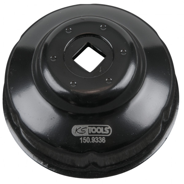 Cheie pentru filtru ulei KS TOOLS 150.9336, antrenor patrat 3/8 inch, deschidere cheie 66 mm, 6 caneluri, otel scule