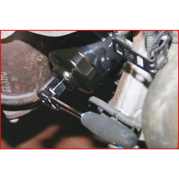 Cheie pentru filtru ulei KS TOOLS 150.9336, antrenor patrat 3/8 inch, deschidere cheie 66 mm, 6 caneluri, otel scule