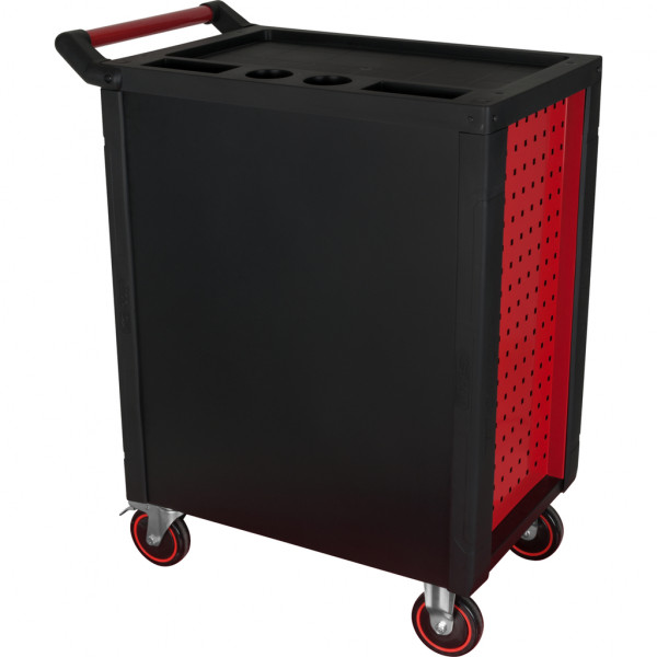 Carucior pentru atelier KS TOOLS RacingLine 826.0007, 7 sertare, capacitate incarcare 30 kg/sertar, culoare negru/rosu, 788 x 976 x 496 mm, fara scule