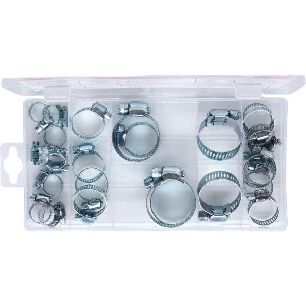 Set 26 coliere metalice pentru furtune KS TOOLS 970.0070, diametru 16-40 mm, cutie plastic