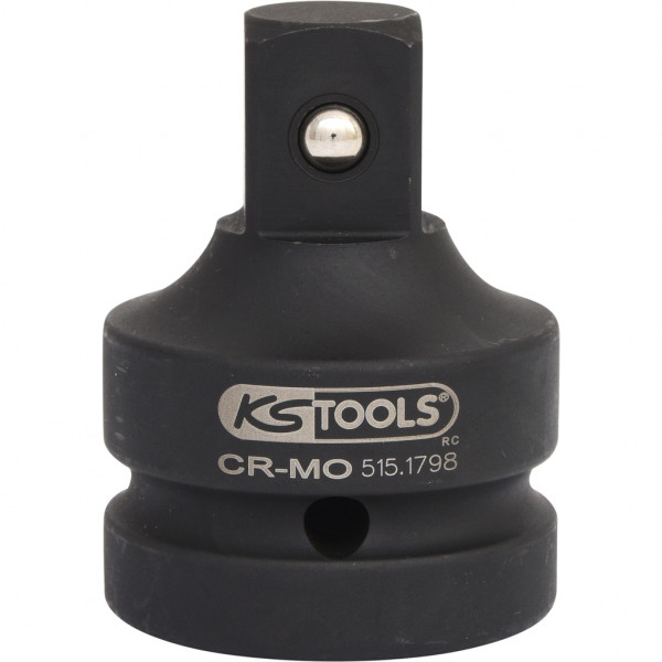 Adaptor pentru chei de impact KS TOOLS 515.1798, reductor antrenor patrat de la 1 inch la 3/4 inch, lungime 75 mm, otel crom molibden