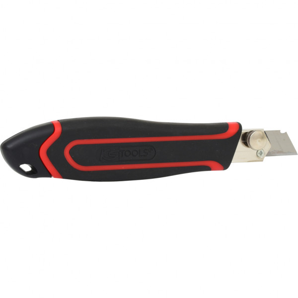 Cutter KS TOOLS 907.2175, lame detasabile, lungime 180 mm, latime lama 18 mm, rosu/negru