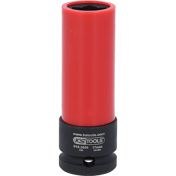 Cheie tubulara de impact KS TOOLS 515.2055, pentru jante de aluminiu, antrenor patrat 1/2 inch, deschidere cheie 17 mm, pentru prezoane Mercedes