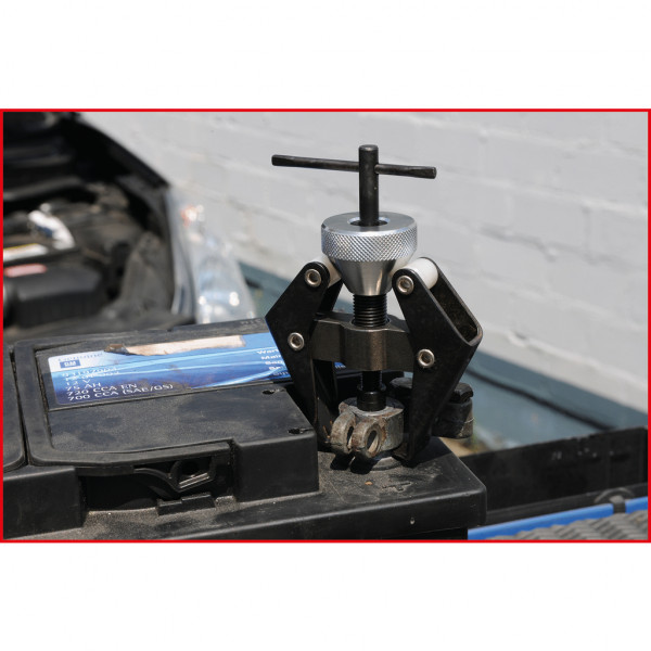 Extractor pentru brat stergator KS TOOLS 700.1190, 2 brate, deschidere maxima 15 mm, tija actionare M8 x 50 mm, din otel