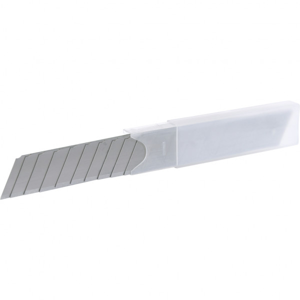 Set 10 lame pentru cutter KS TOOLS 907.2159, 0.7 x 25 x 100 mm, din otel SK, cutie plastic
