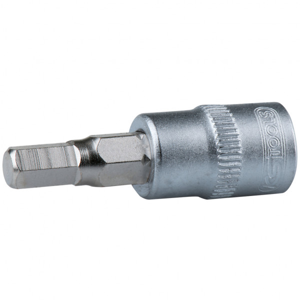 Cap cheie tubulara KS TOOLS 911.1439, antrenor patrat 1/4 inch, profil hexagonal, deschidere cheie 6 mm, lungime 37 mm, otel crom vanadiu