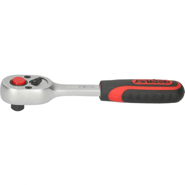 Cheie cu clichet KS TOOLS 911.1510, antrenor patrat 1/4 inch, 72 dinti, lungime 110 mm, cuplu maxim strangere 62 Nm, otel crom vanadiu