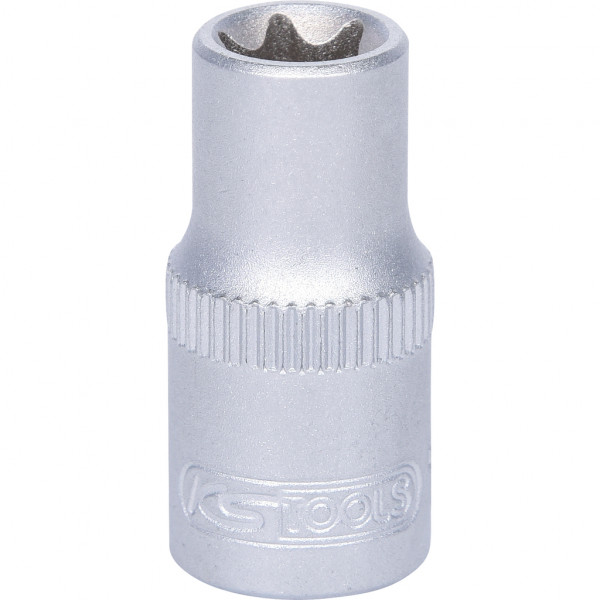 Cap cheie tubulara KS TOOLS 911.4317, antrenor patrat 1/4 inch, profil torx-E, deschidere E8, lungime 25 mm, otel crom vanadiu