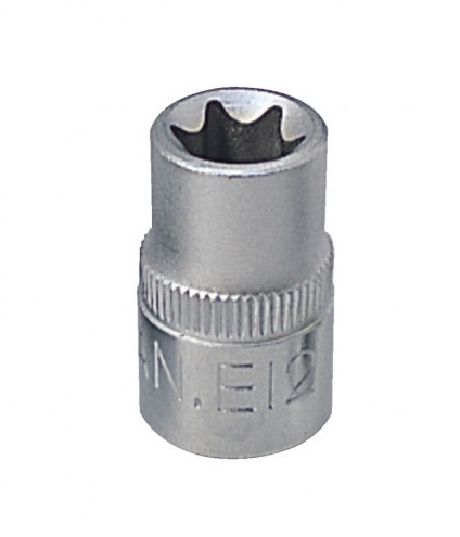 Cap cheie tubulara KS TOOLS 911.4320, antrenor patrat 3/8 inch, profil torx-E, deschidere E12, lungime 28 mm, otel crom vanadiu