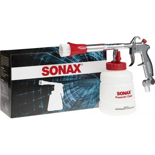 Pistol pneumatic pentru curatare interioara auto SONAX PowerAir Clean 416905, profesional, recipient 1000 ml, duza cu perie