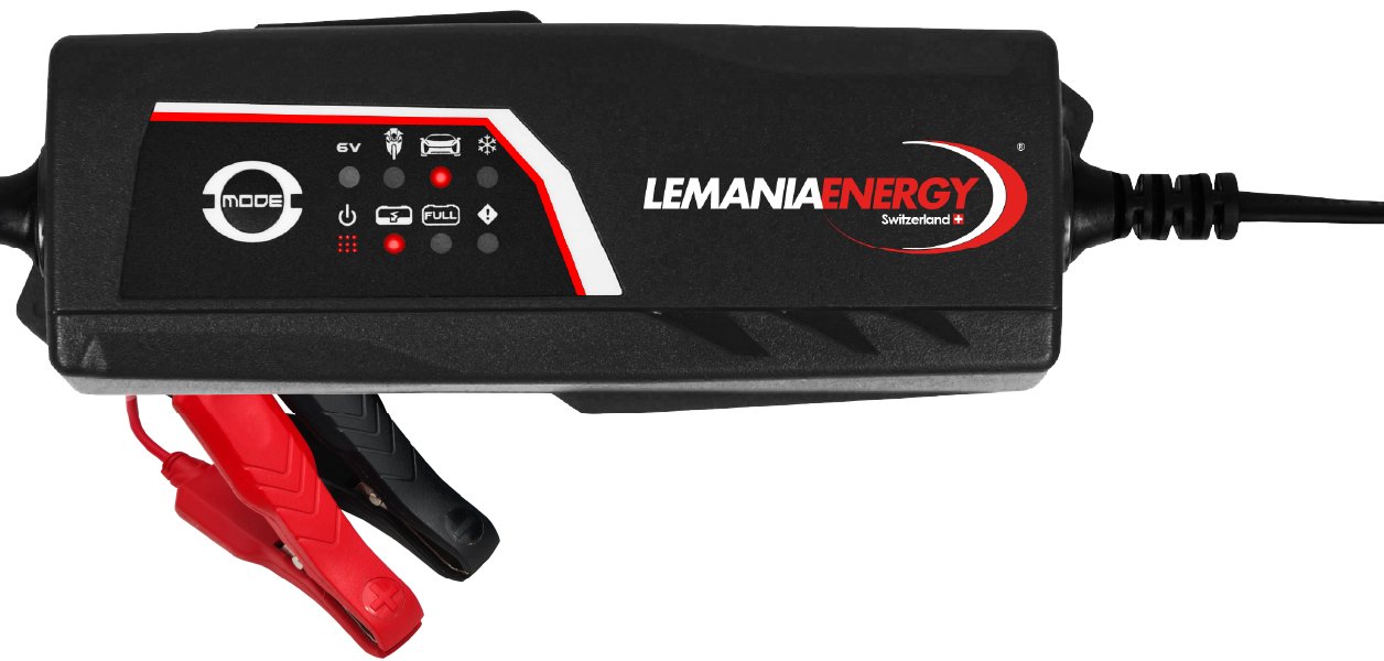 Redresor inteligent pentru baterii auto LEMANIA ENERGY LEM1238 08467, 12V, curent maxim de incarcare 3.8A, afisaj LED, protectie scurtcircuit