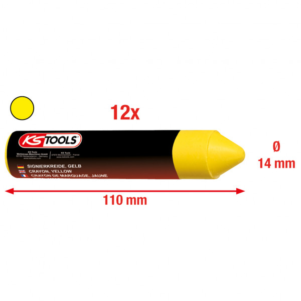Creta pentru marcare KS TOOLS 100.4045, galben, pachet de 12 bucati