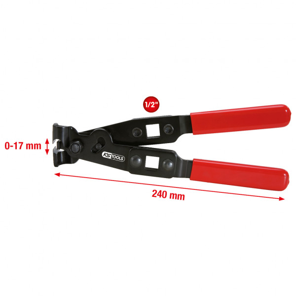 Cleste pentru coliere KS TOOLS 115.1053, lungime 240 mm, manere cauciucate, otel crom molibden