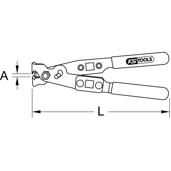 Cleste pentru coliere KS TOOLS 115.1053, lungime 240 mm, manere cauciucate, otel crom molibden