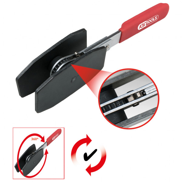 Dispozitiv cu clichet pentru resetare pistoane de frana KS TOOLS 150.2194, cu schimbare de directie, diametru compatibil 40-68 mm, lungime 280 mm