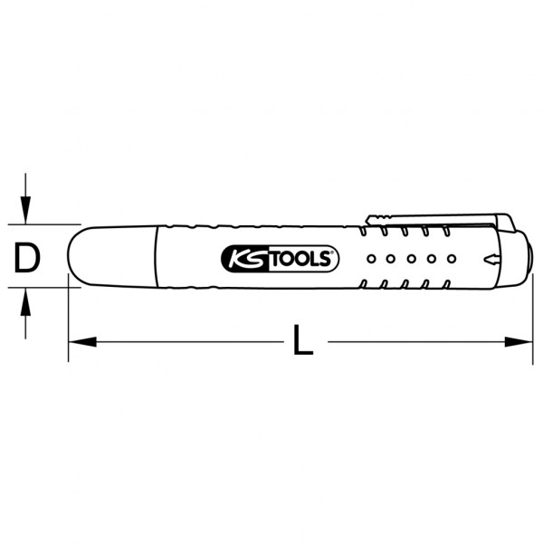 Tester pentru lichidul de frana KS TOOLS 150.2199, baterie AAA, 1.5V, pentru lichid DOT4, afisaj optic/5LED, carcasa material plastic
