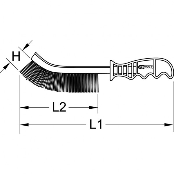 Perie de sarma manuala KS TOOLS 201.2302, fire ondulate din alama, lungime 250 mm, maner plastic