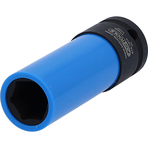 Cheie tubulara de impact KS TOOLS 515.1073, pentru jante de aluminiu, antrenor patrat 1/2 inch, deschidere cheie 17 mm, acoperire plastic