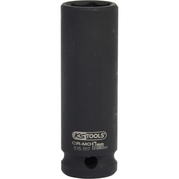 Cheie tubulara de impact KS TOOLS 515.1117, antrenor patrat 1/2 inch, deschidere cheie 19 mm, lungime 78 mm, otel crom molibden