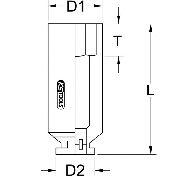 Cheie tubulara de impact KS TOOLS 515.1121, antrenor patrat 1/2 inch, deschidere cheie 21 mm, lungime 78 mm, otel crom molibden