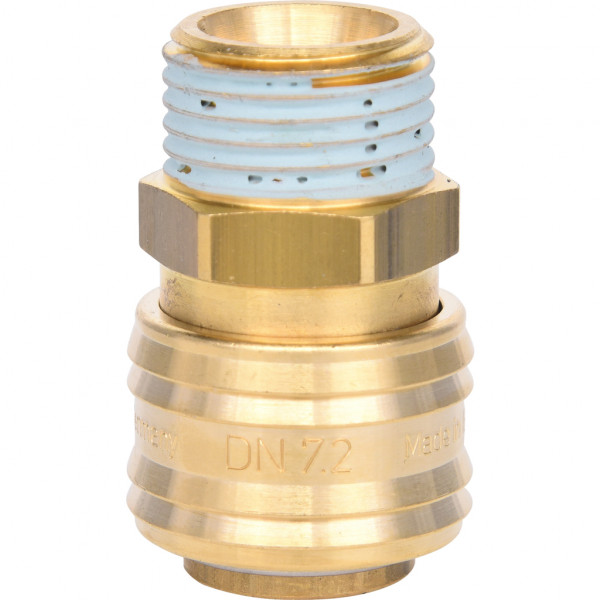 Cuplaj din alama cu filet exterior pentru furtune de aer comprimat KS TOOLS 515.3482, cupla 1/2 inch, marime cheie 22 mm, cu eliberare rapida