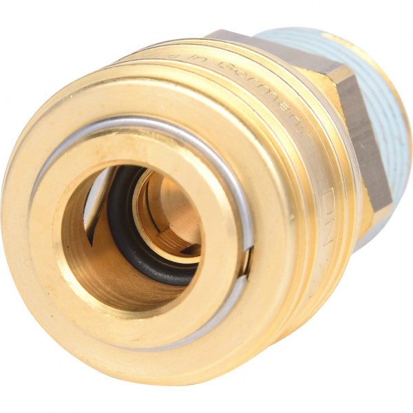 Cuplaj din alama cu filet exterior pentru furtune de aer comprimat KS TOOLS 515.3482, cupla 1/2 inch, marime cheie 22 mm, cu eliberare rapida