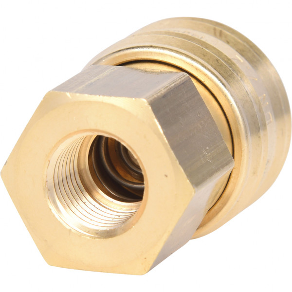 Cuplaj din alama cu filet exterior pentru furtune de aer comprimat KS TOOLS 515.3483, cupla 1/4 inch, marime cheie 22 mm, cu eliberare rapida