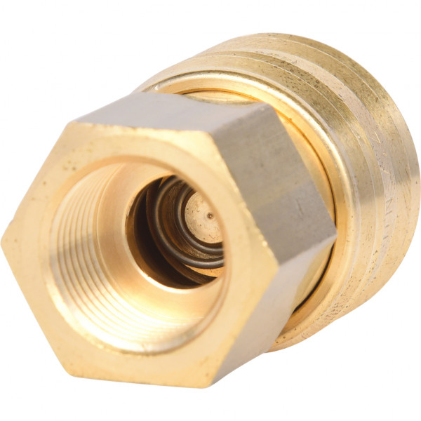Cuplaj din alama cu filet interior pentru furtune de aer comprimat KS TOOLS 515.3484, cupla 3/8 inch, marime cheie 22 mm, cu eliberare rapida
